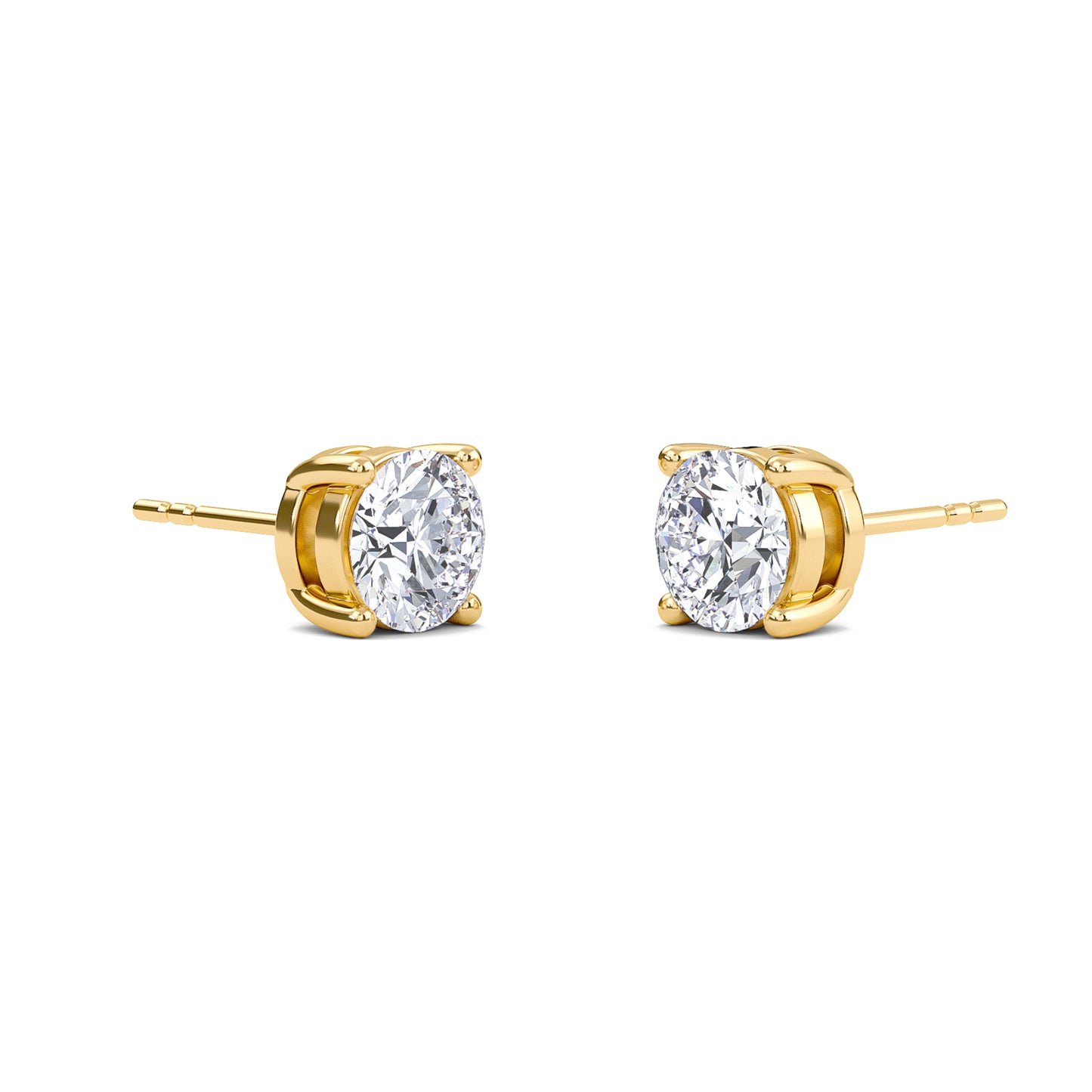 3 Carat Round Four Prong Solitaire Earrings