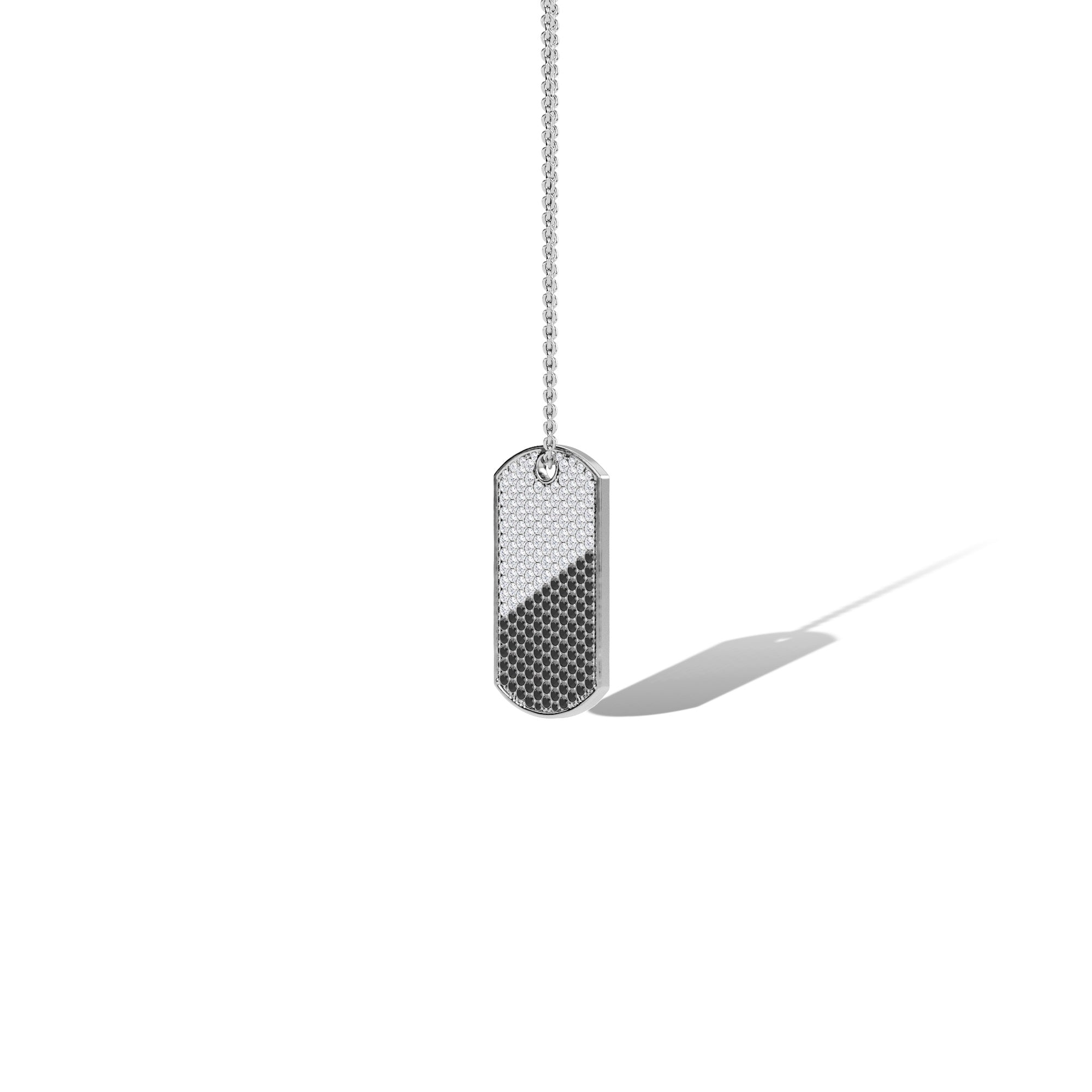 White & Black Accented Tag Pendant