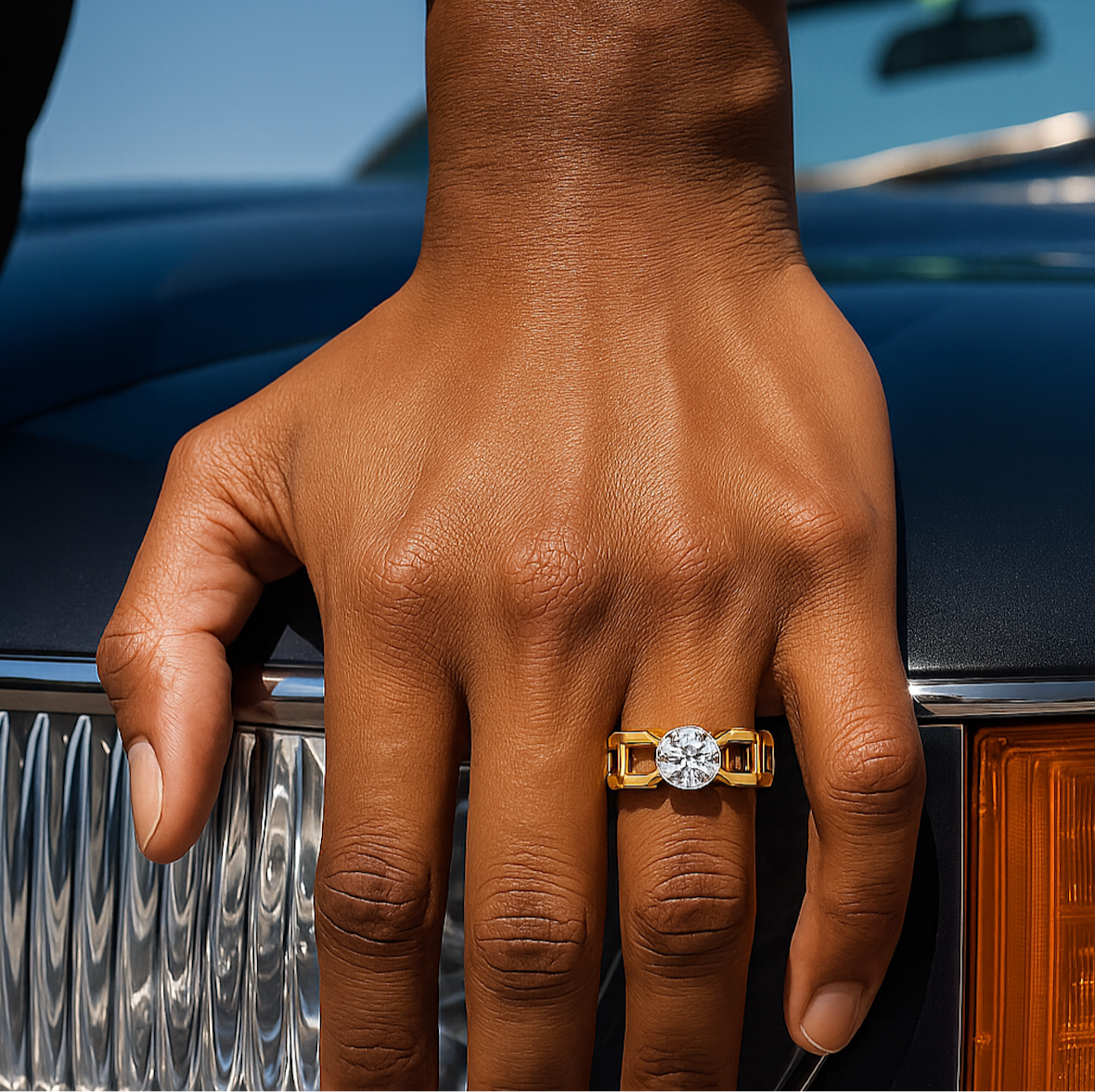 Buy 18k gold men’s ring, pendants with round-cut diamonds for daily wear – minimal design with 0.5 carat diamond weight
