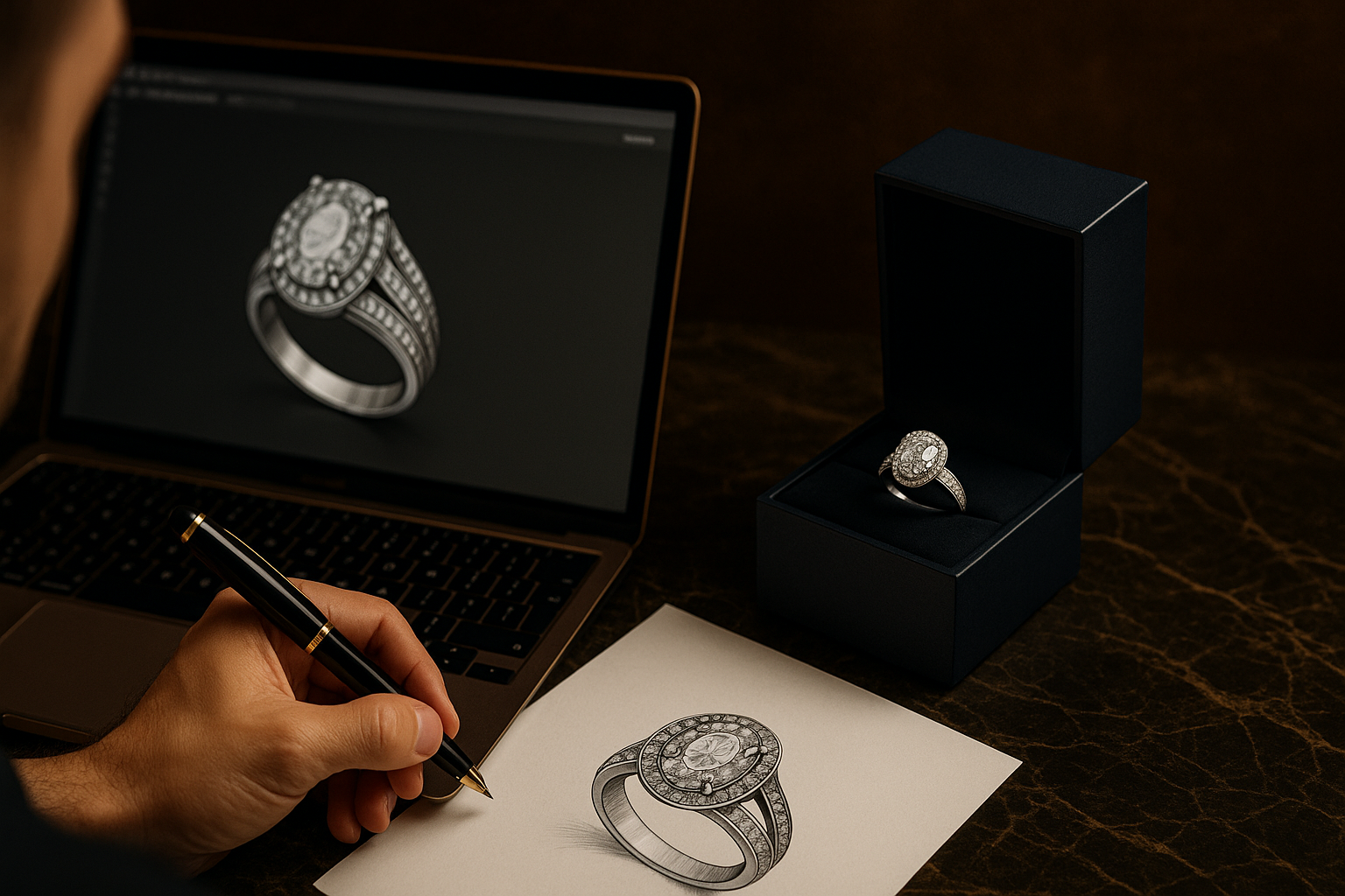 Customise a jewelry from scratch with our bespoke program where we create design unique only to you
