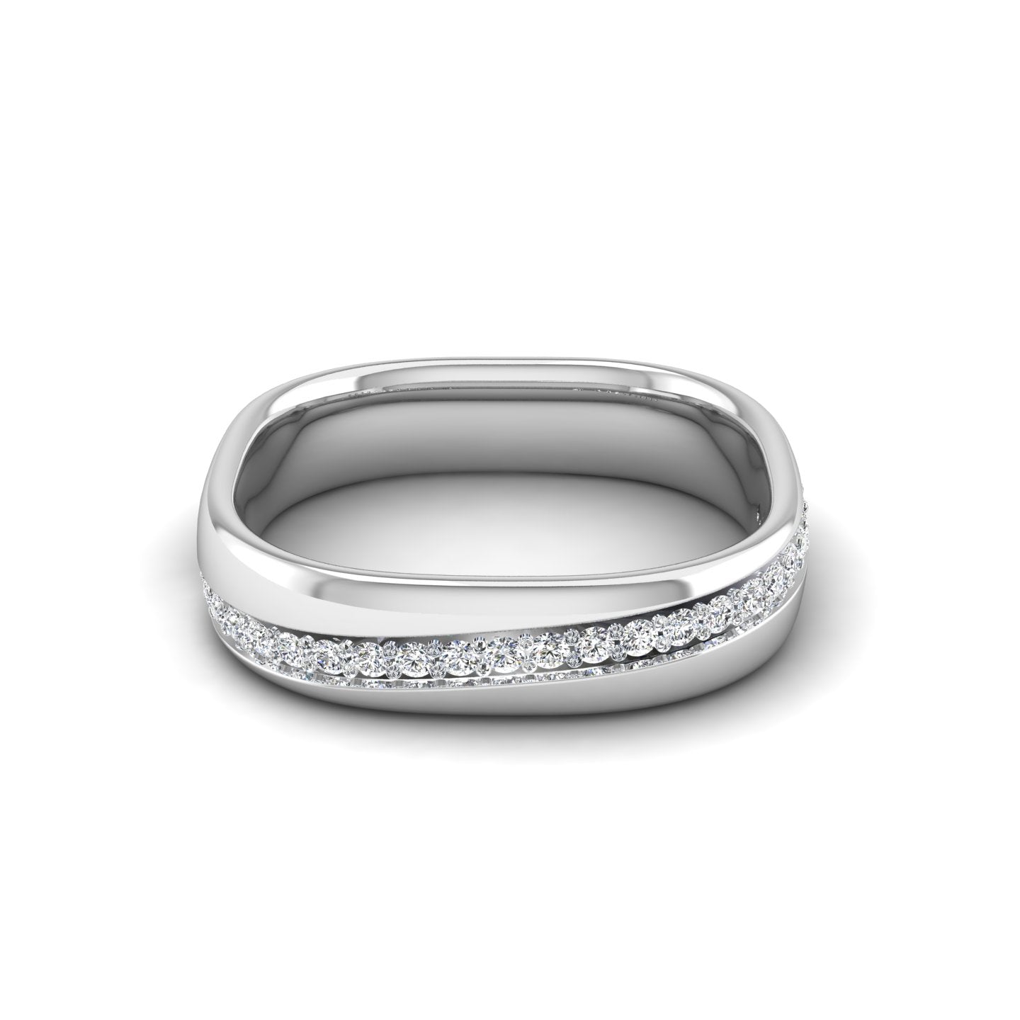 Rounded Square Diamond Band