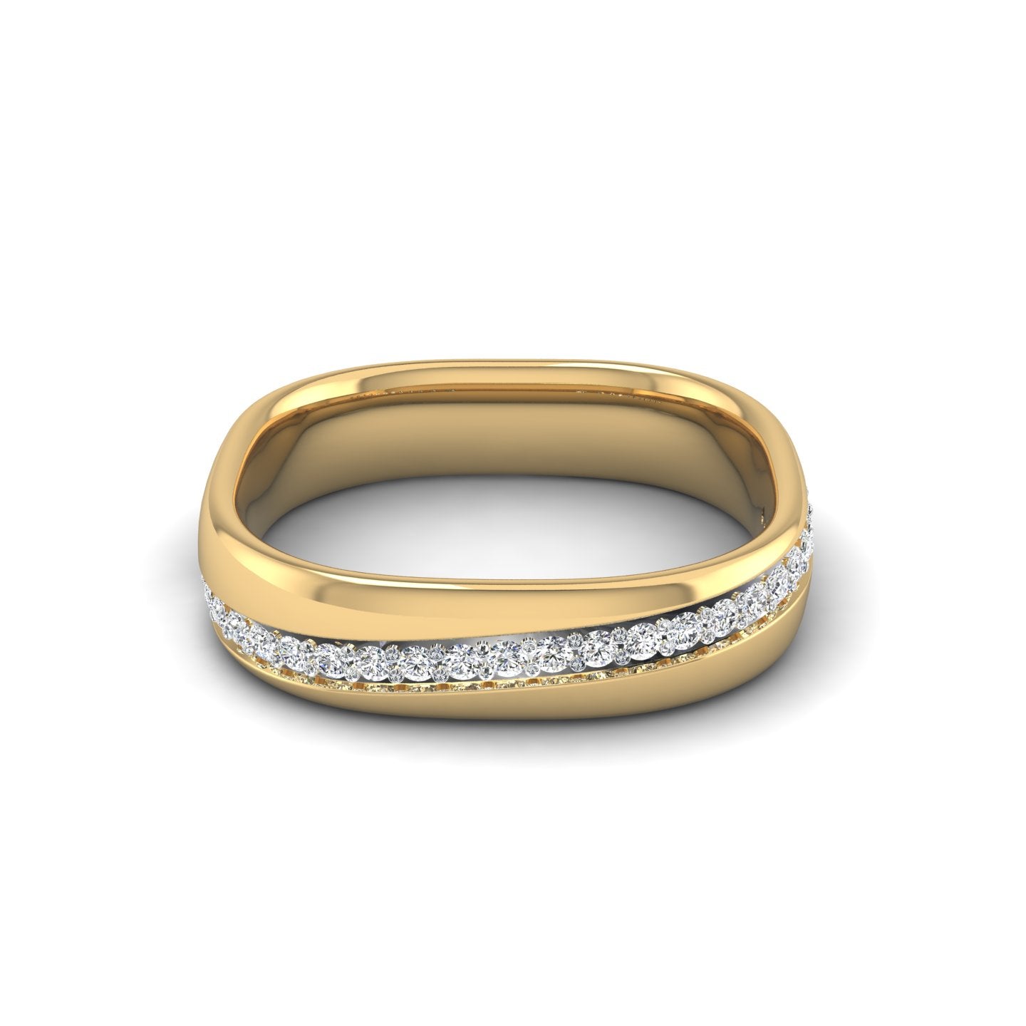 Rounded Square Diamond Band
