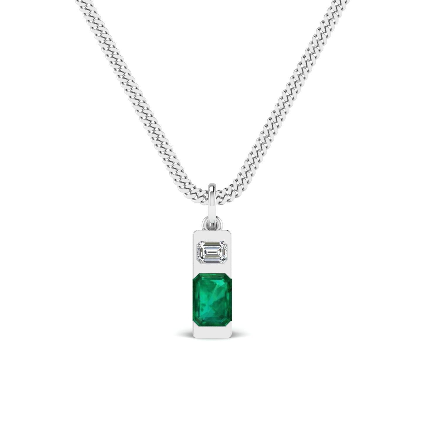 Modernist Emerald Pendant