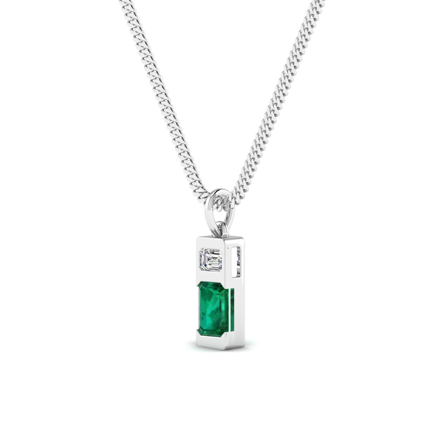 Modernist Emerald Pendant