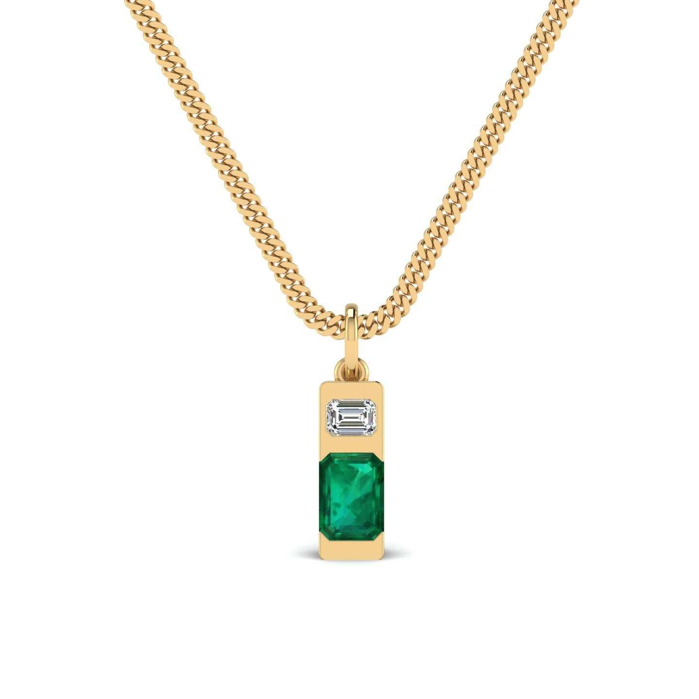 Modernist Emerald Pendant