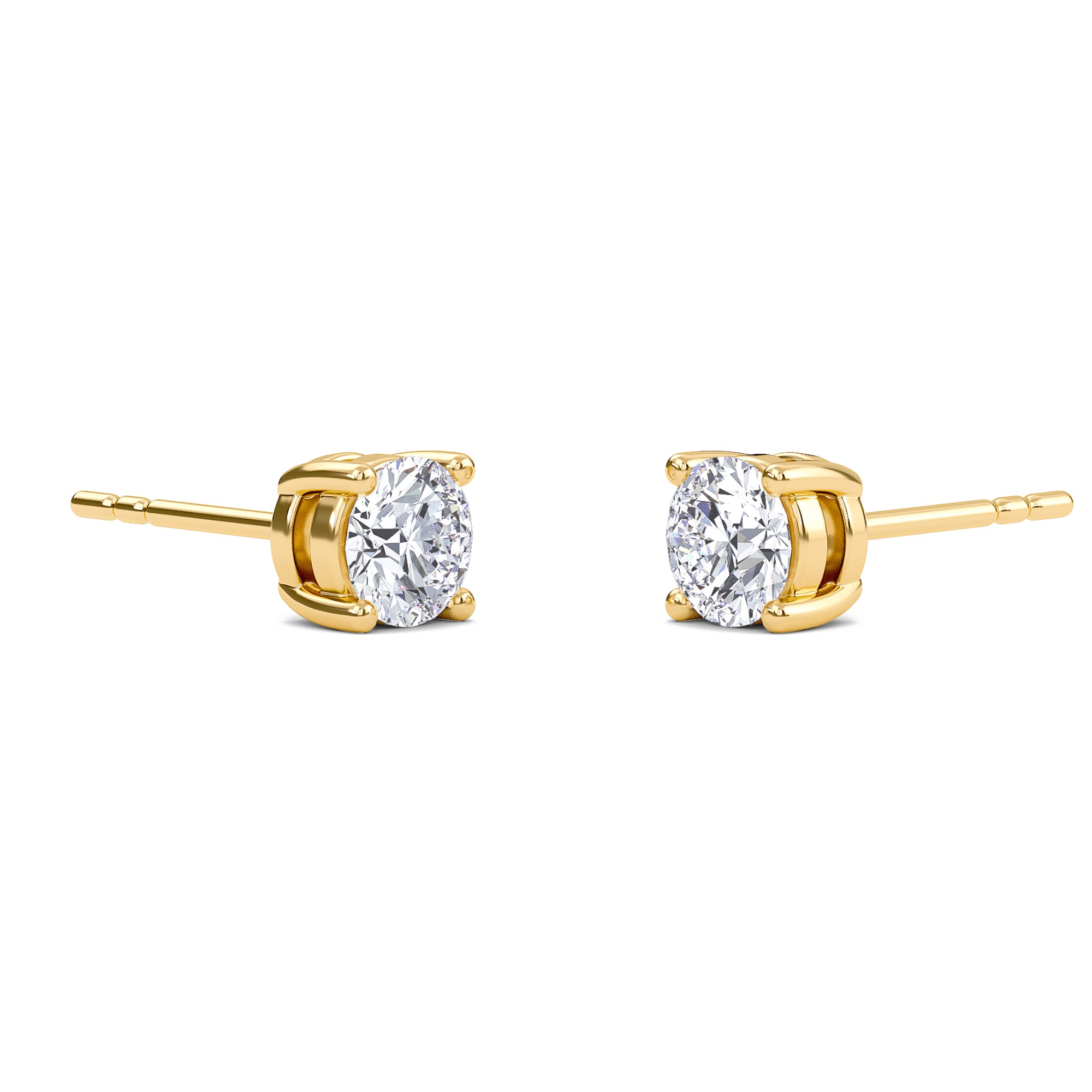 1 Carat Round Four Prong Solitaire Earrings