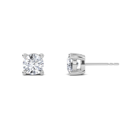 2 Carat Round Four Prong Solitaire Earrings