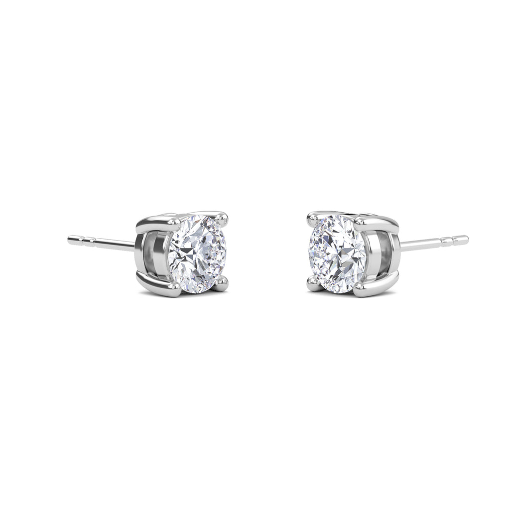 2 Carat Round Four Prong Solitaire Earrings
