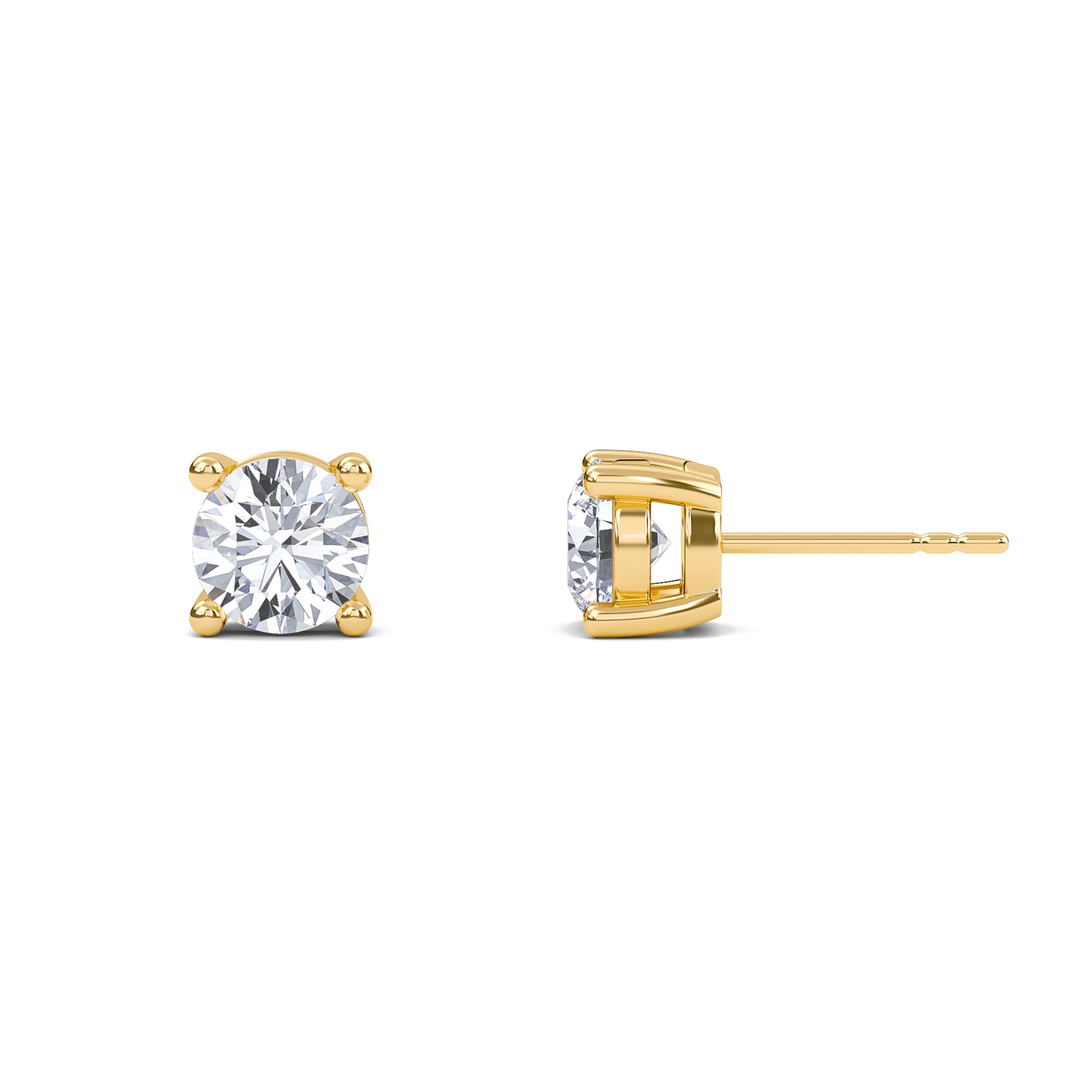 2 Carat Round Four Prong Solitaire Earrings