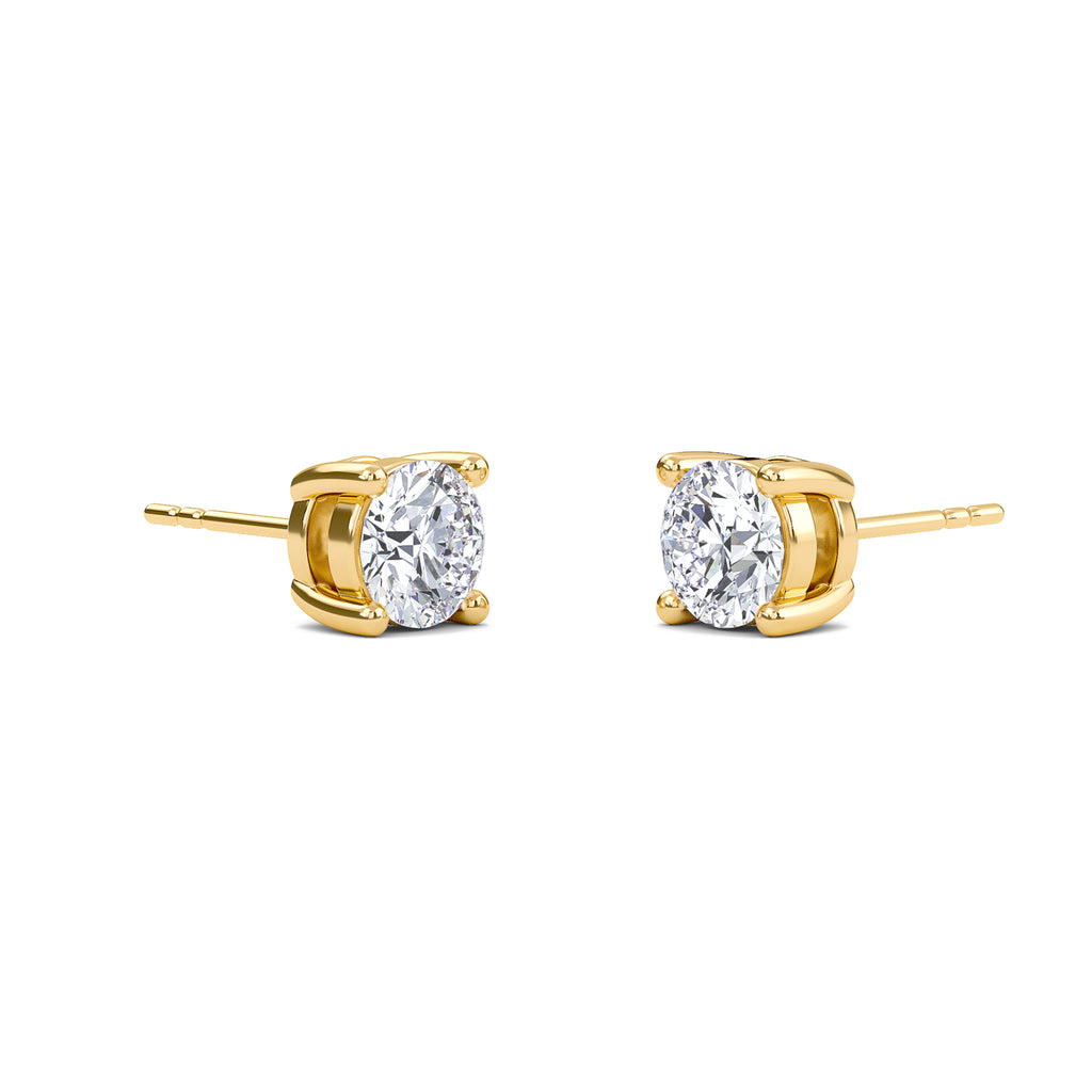 2 Carat Round Four Prong Solitaire Earrings