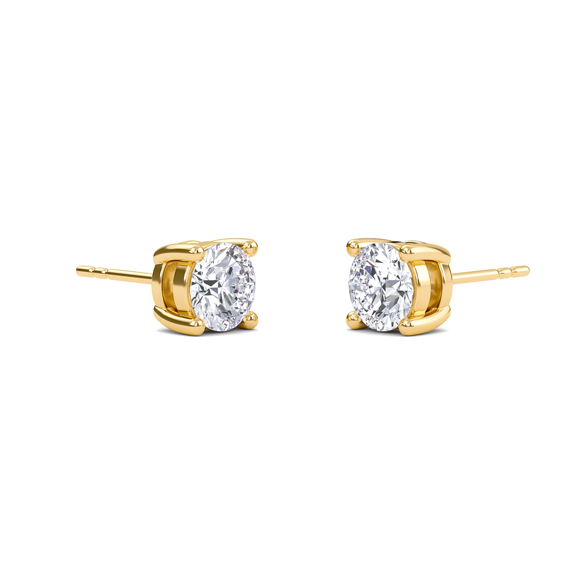 2 Carat Round Four Prong Solitaire Earrings