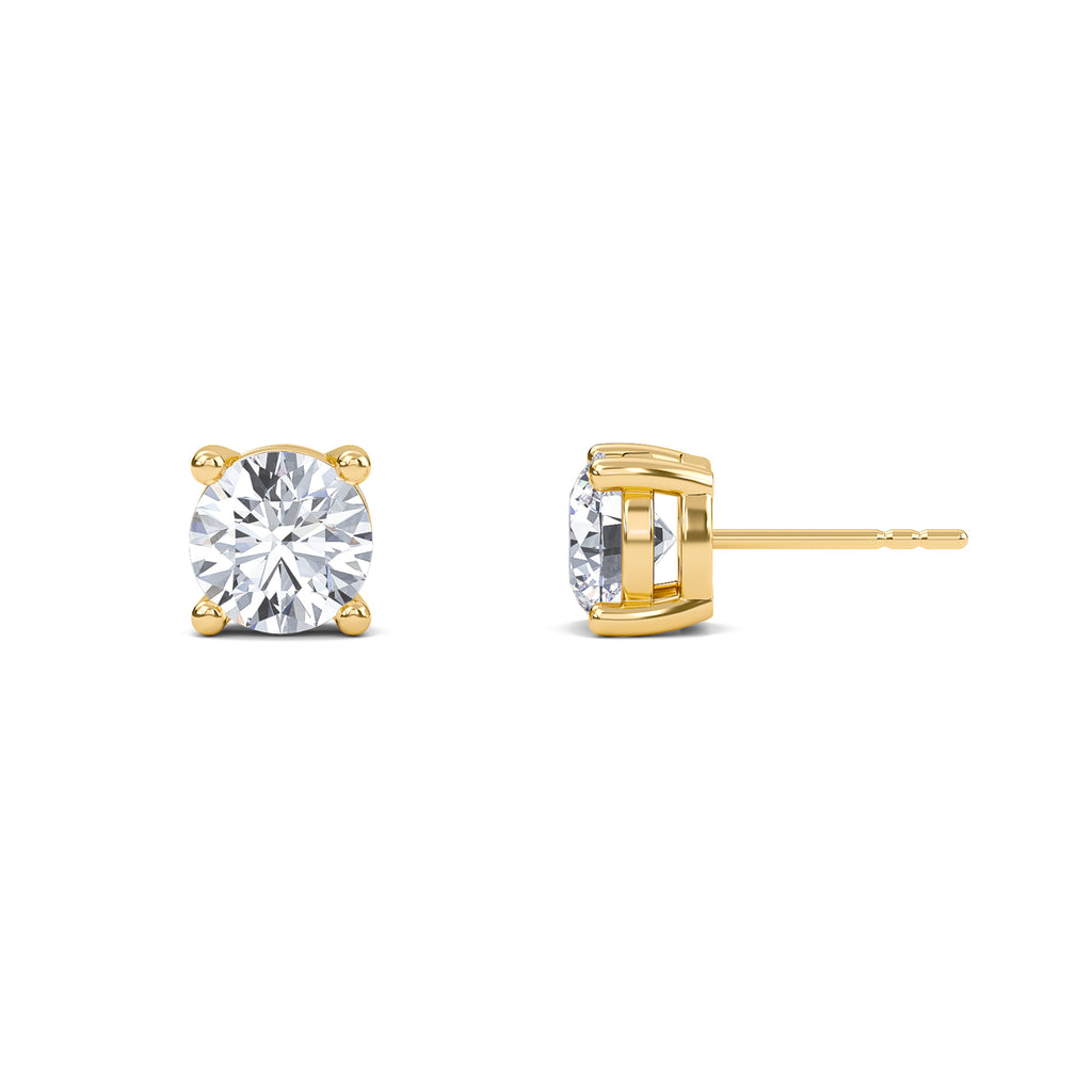 4 Carat Round Four Prong Solitaire Earrings