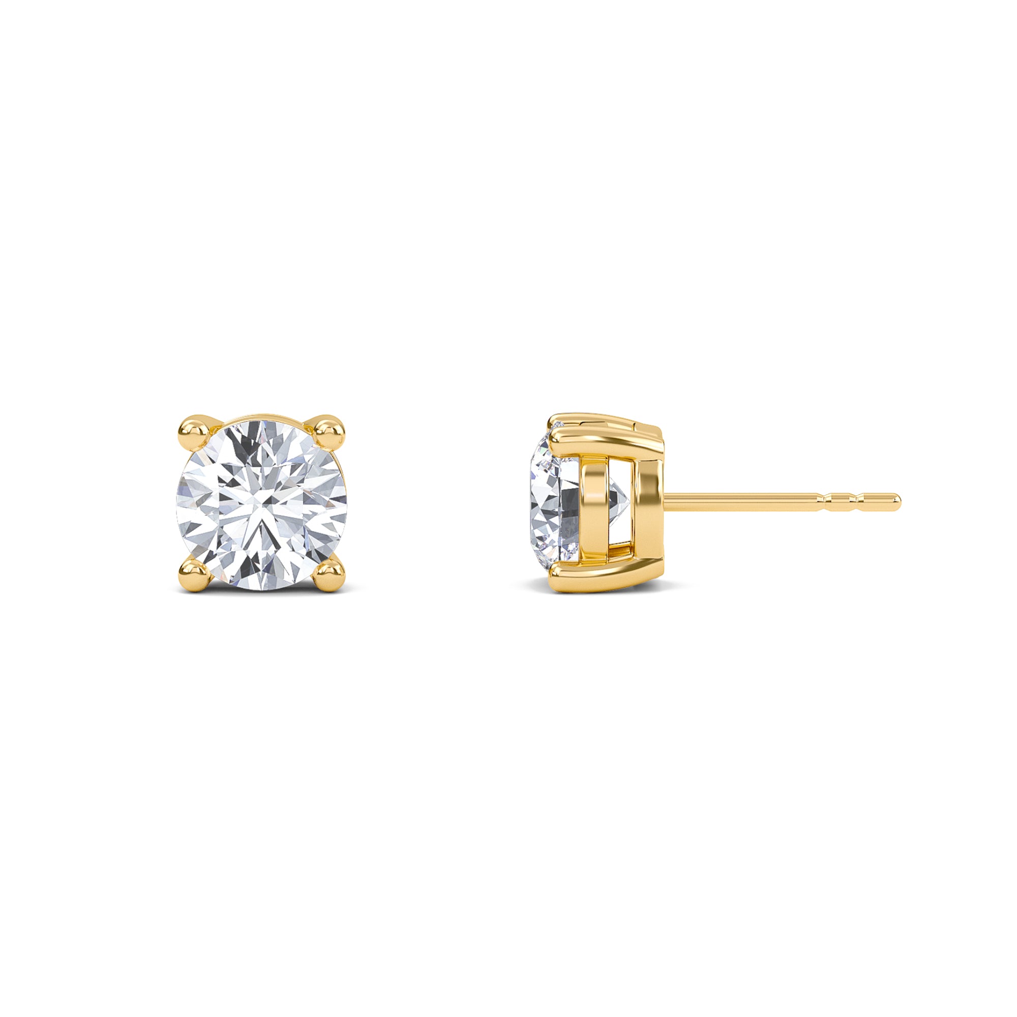 4 Carat Round Four Prong Solitaire Earrings