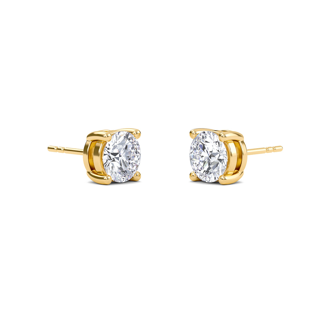 4 Carat Round Four Prong Solitaire Earrings