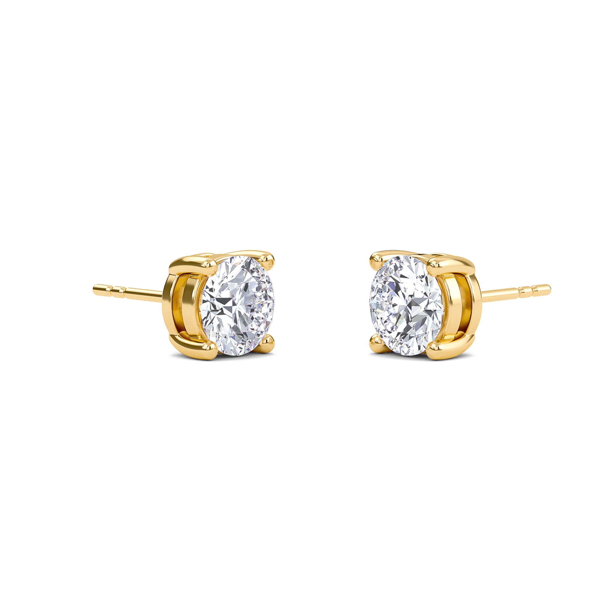 4 Carat Round Four Prong Solitaire Earrings