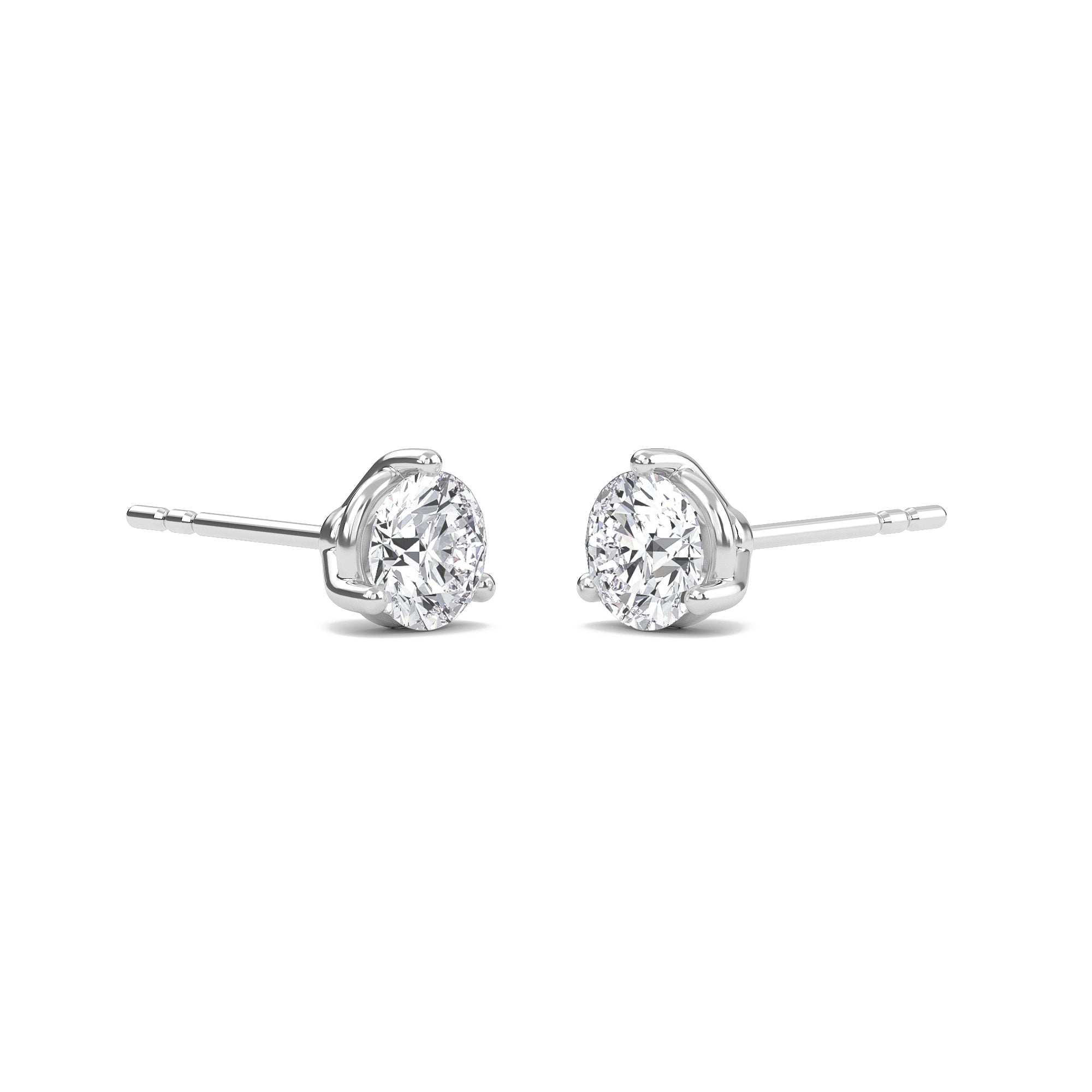 0.25 ctw Round Lab Grown Diamond Three Prong Solitaire Earrings