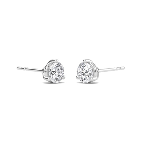 0.25 ctw Round Lab Grown Diamond Three Prong Solitaire Earrings