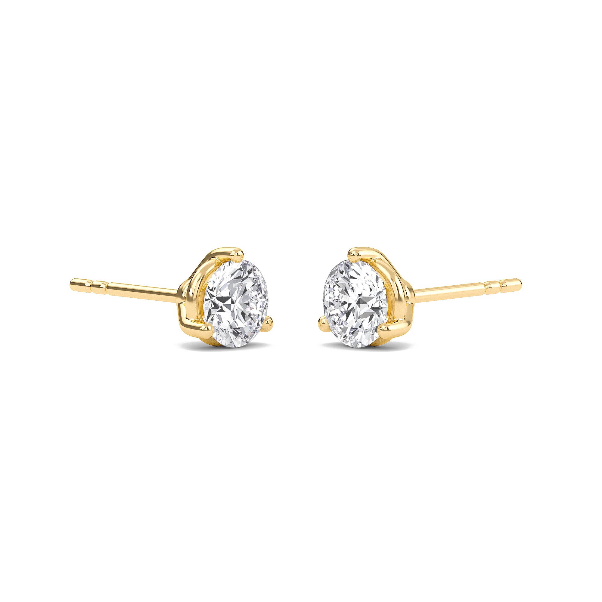 0.25 ctw Round Lab Grown Diamond Three Prong Solitaire Earrings