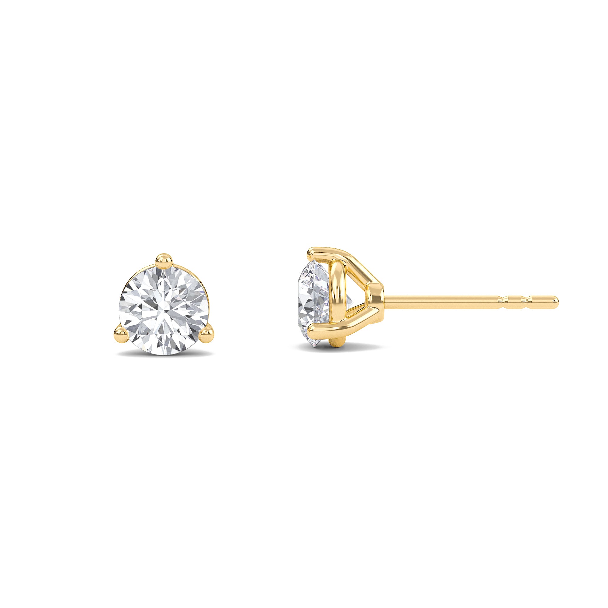 0.25 ctw Round Lab Grown Diamond Three Prong Solitaire Earrings
