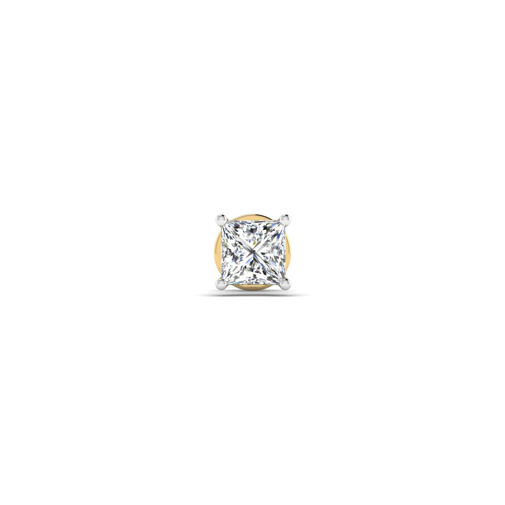 1 Carat Princess-Cut Solitaire Stud