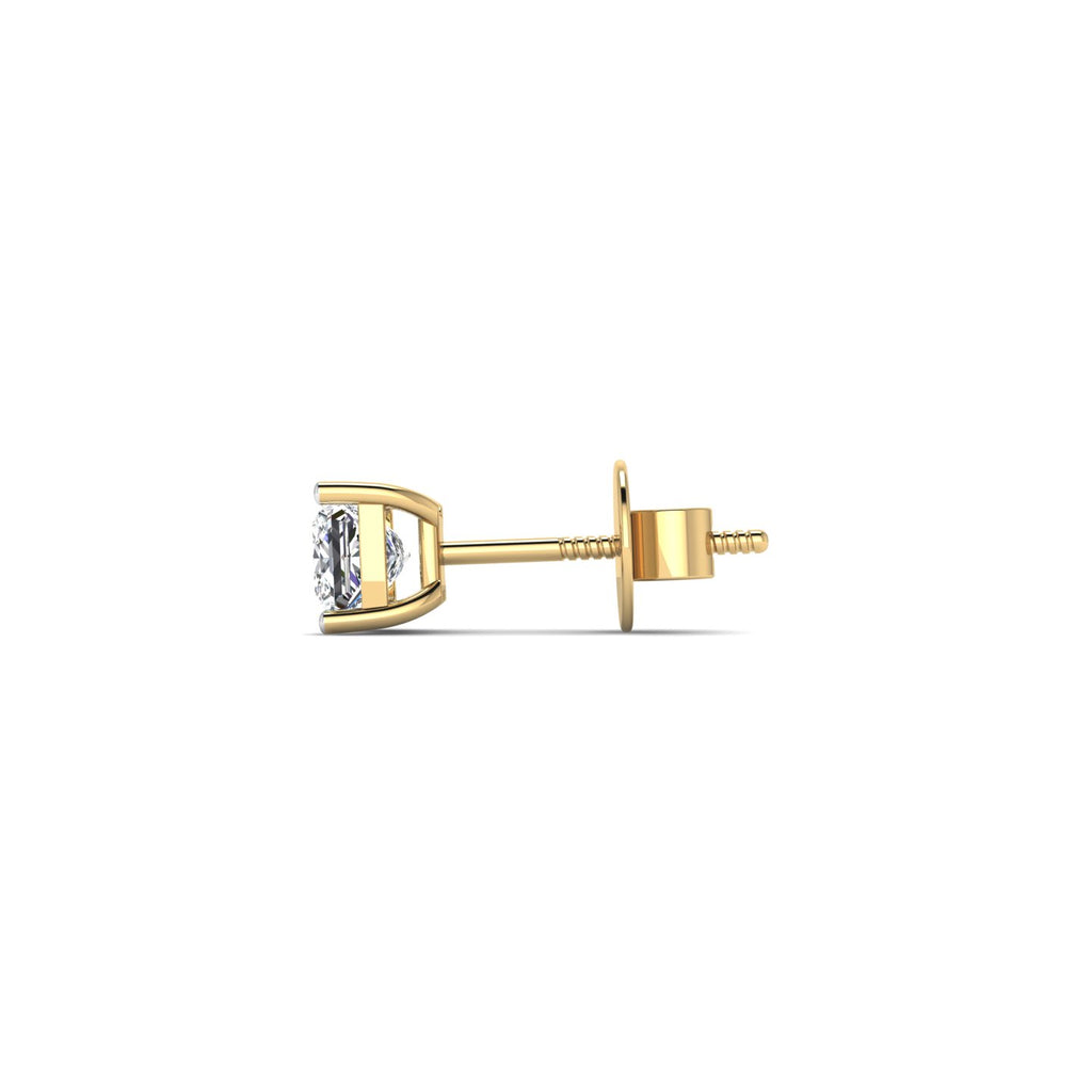 1 Carat Princess-Cut Solitaire Stud