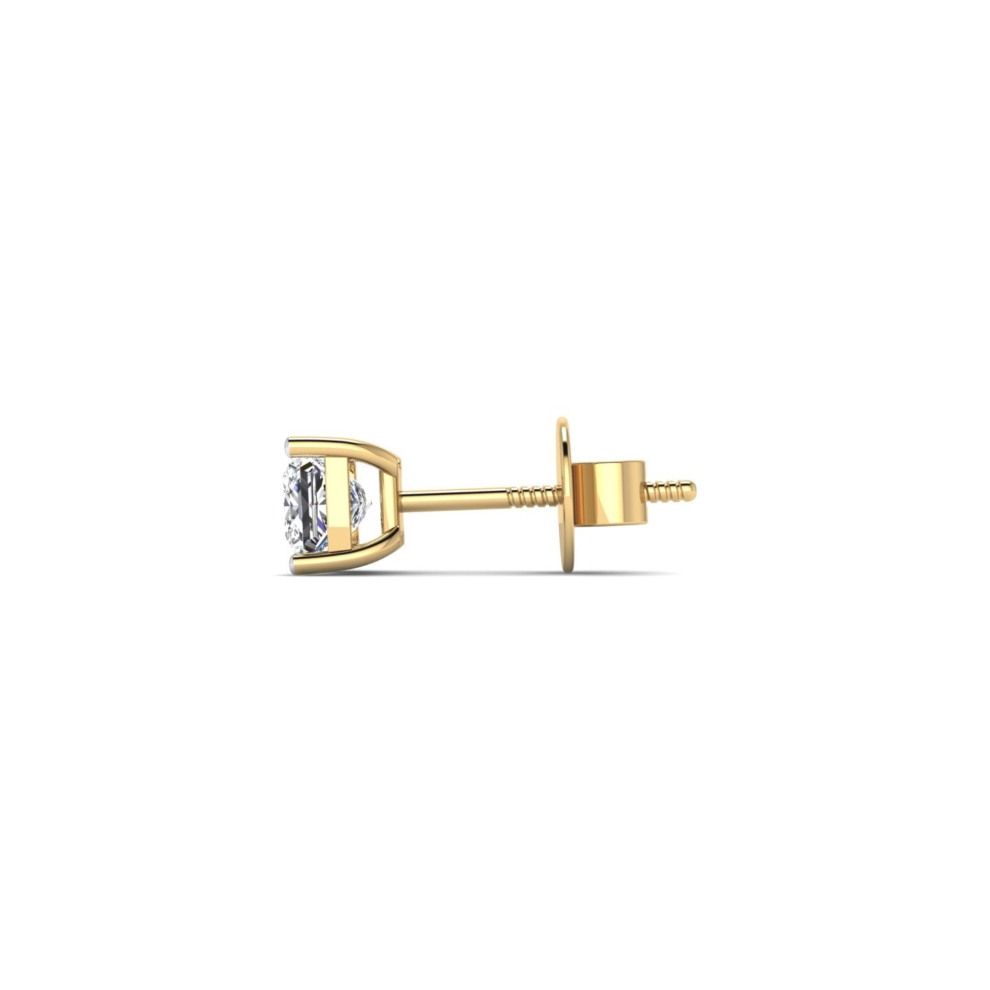 1 Carat Princess-Cut Solitaire Stud