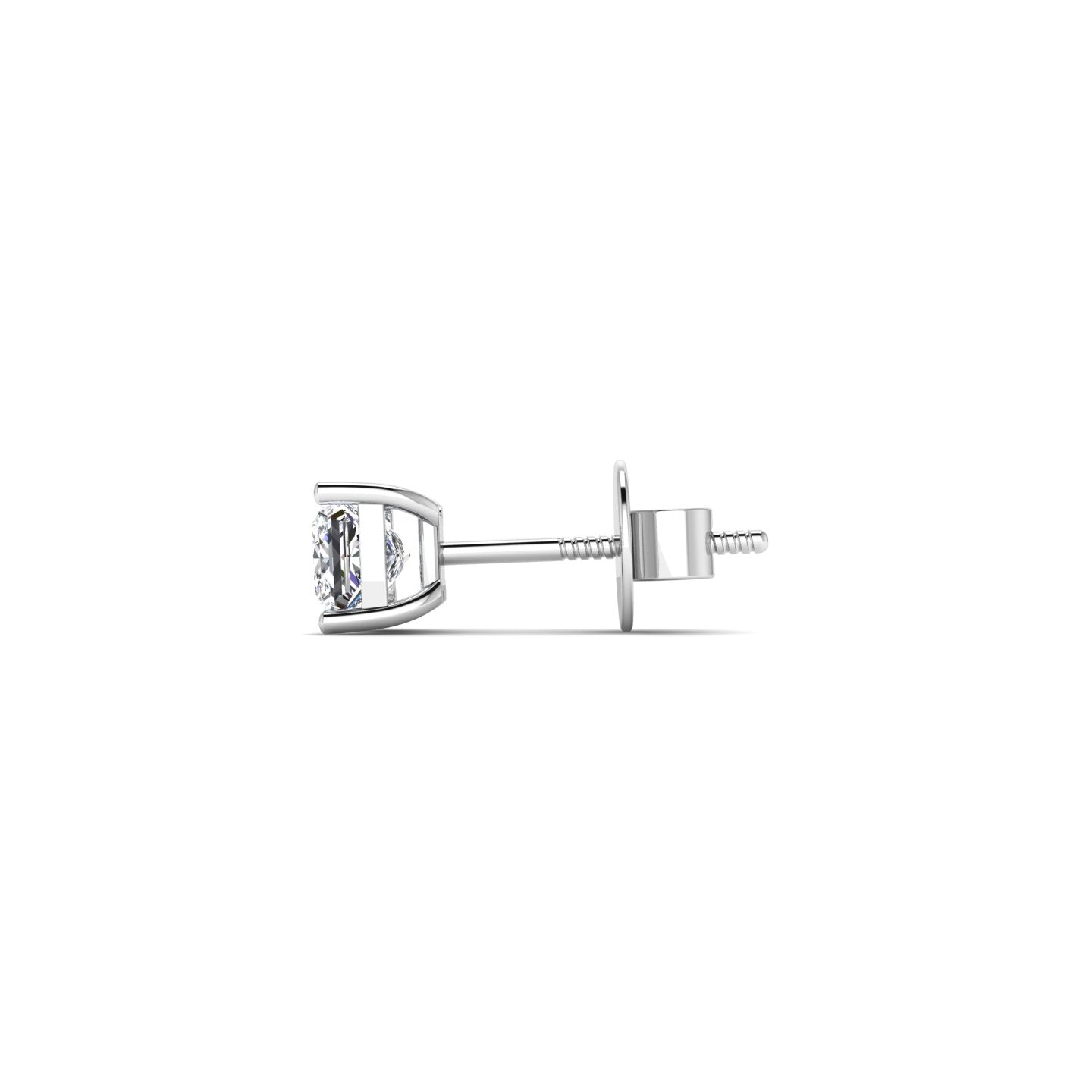1 Carat Princess-Cut Solitaire Stud