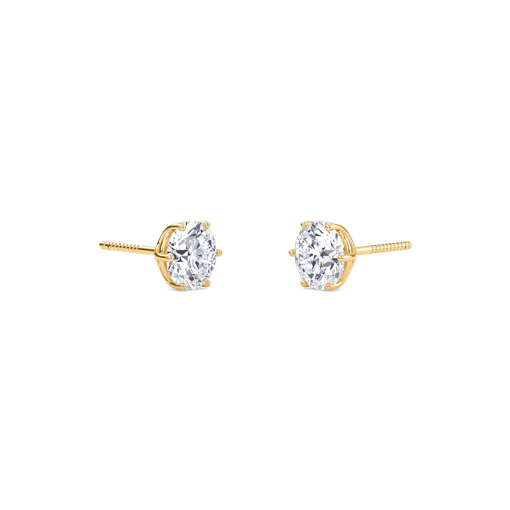 2 Carat Round Six Prong Solitaire Earrings