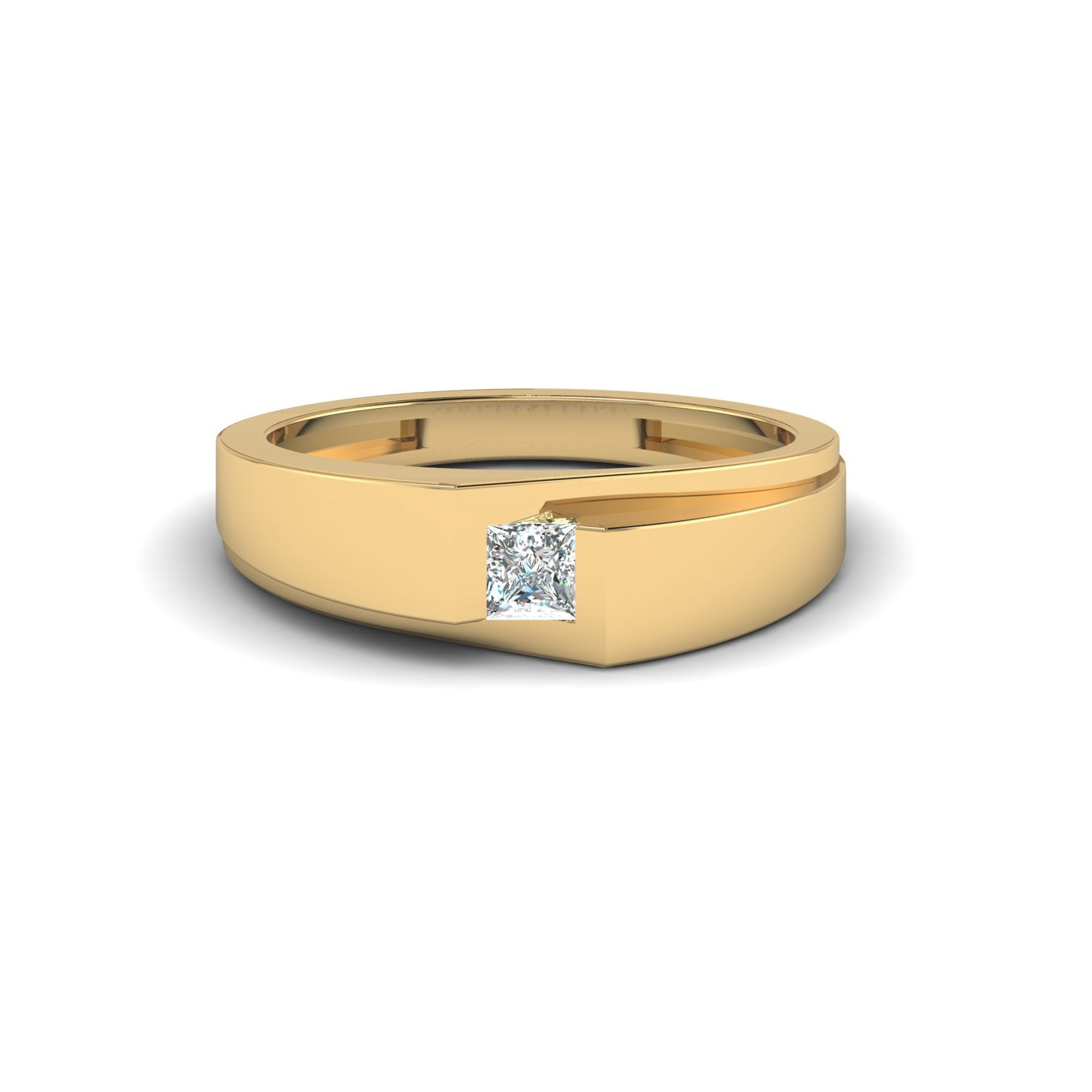 Modern Men's Solitaire Ring