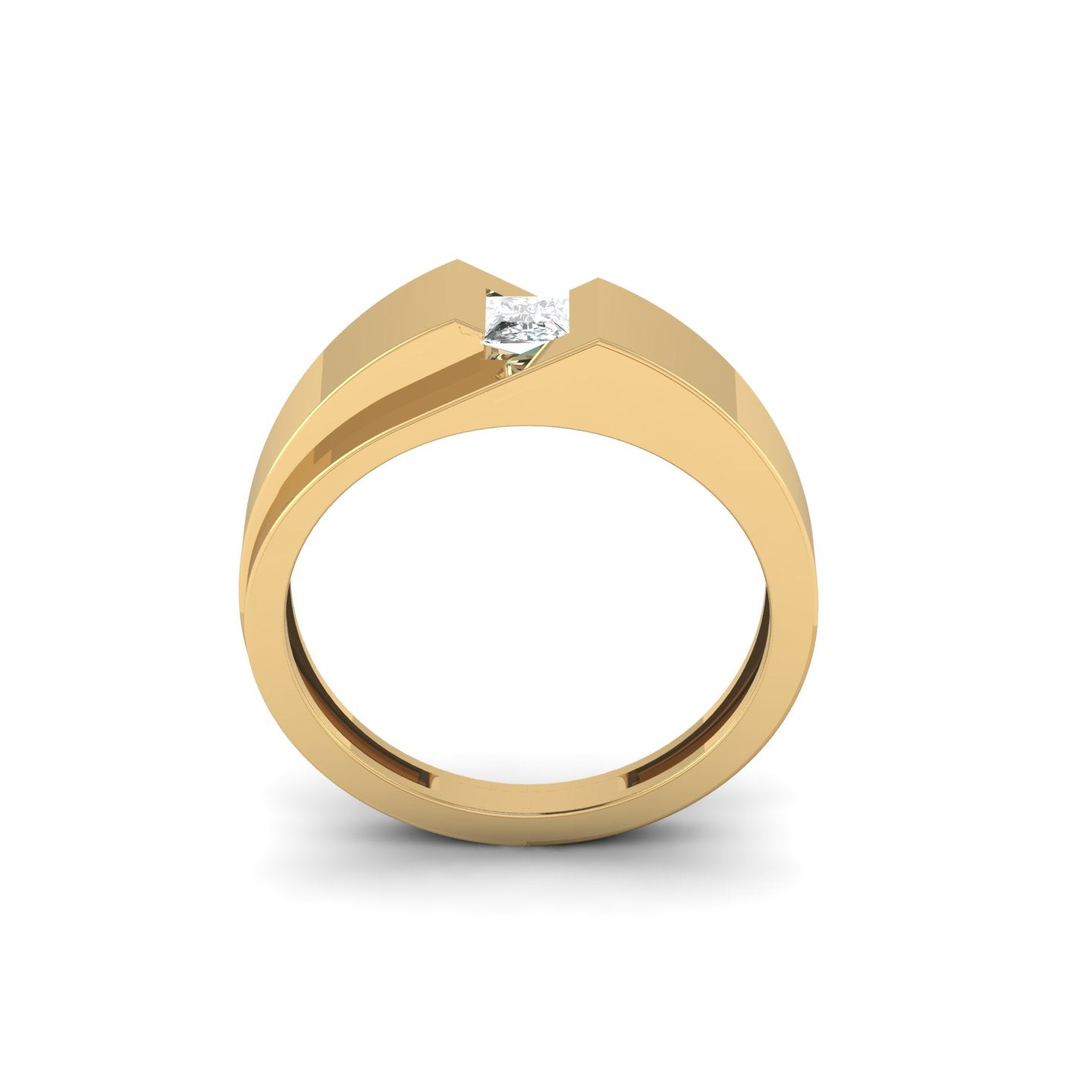 Modern Men's Solitaire Ring