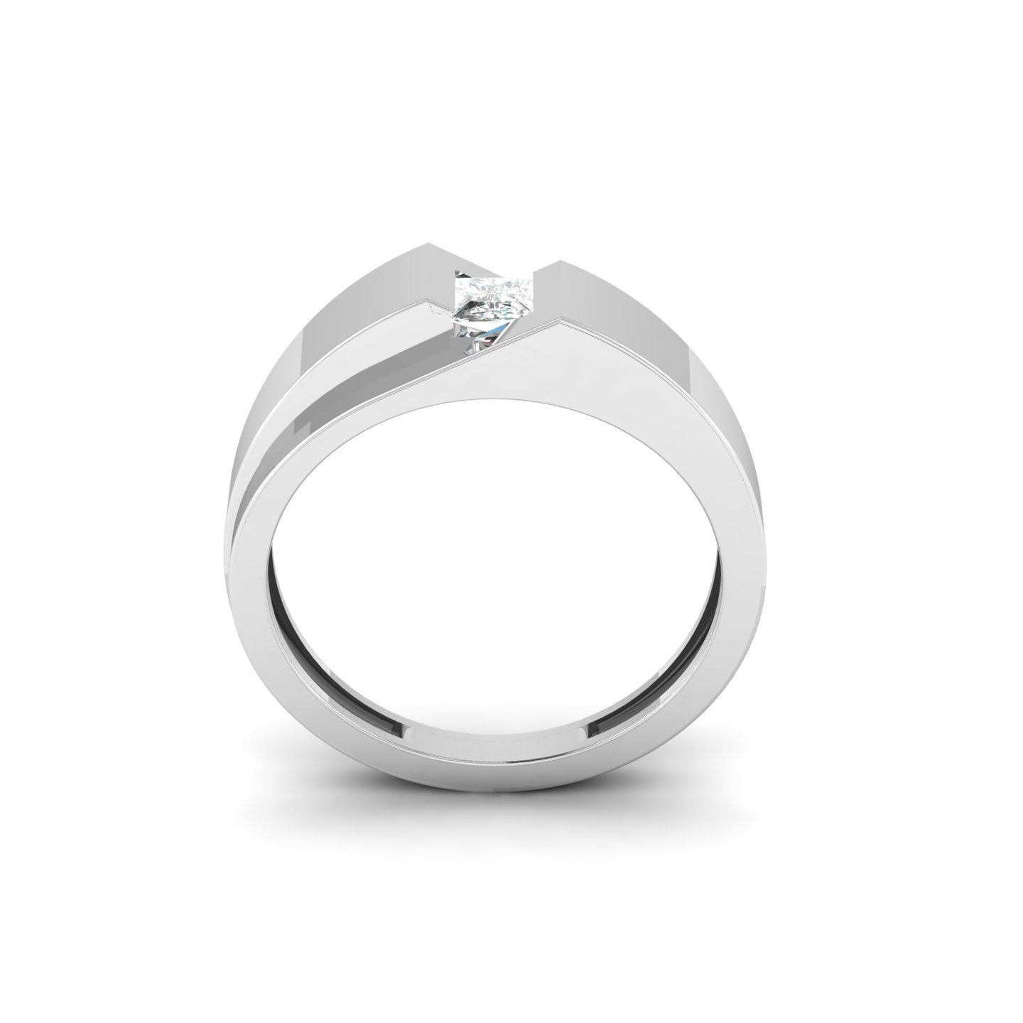 Modern Men's Solitaire Ring