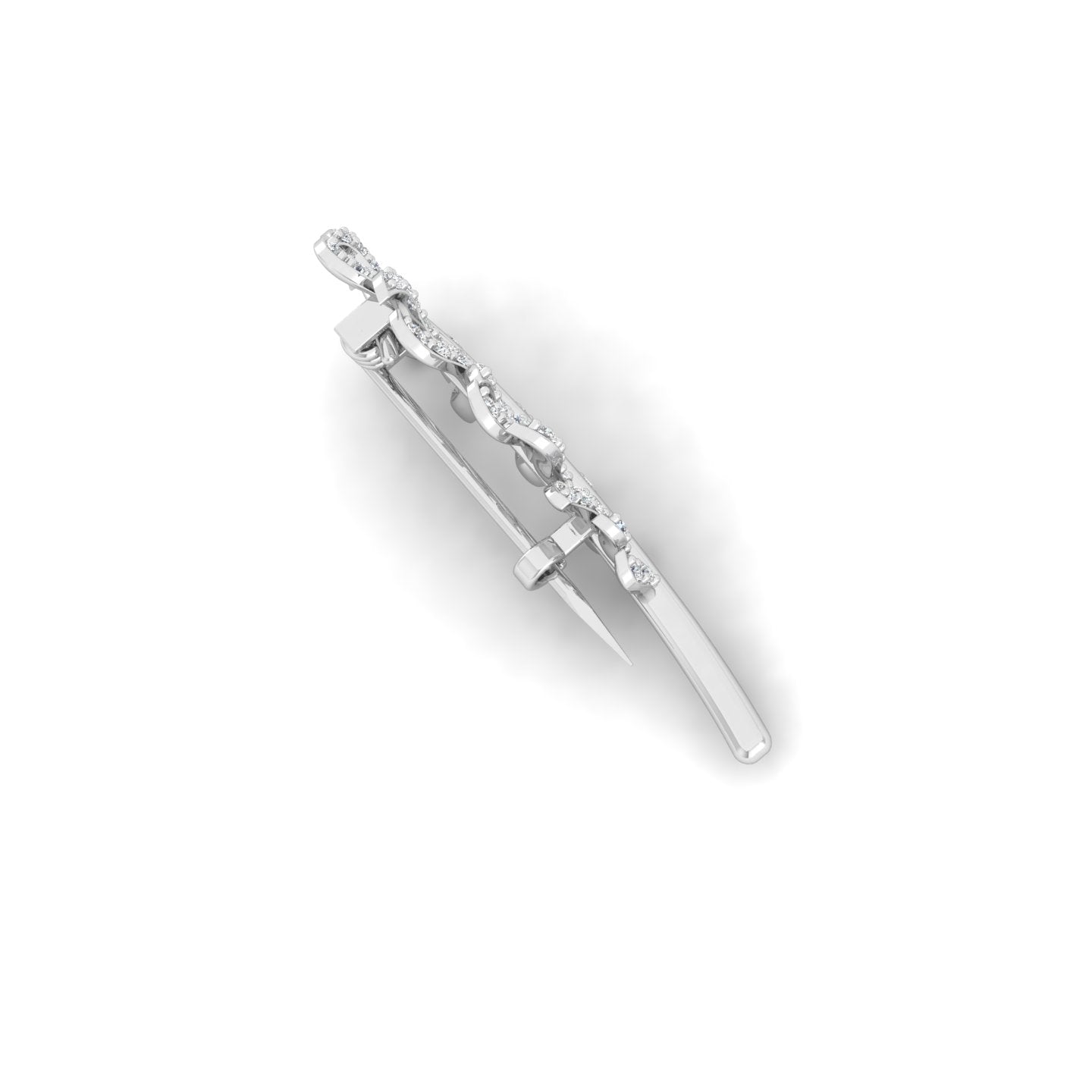 Diamond Quill Brooch