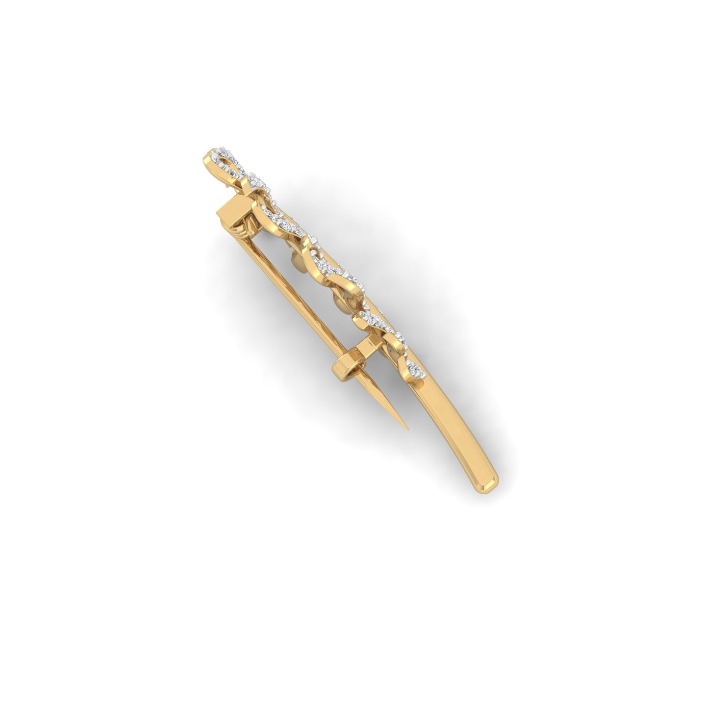 Diamond Quill Brooch