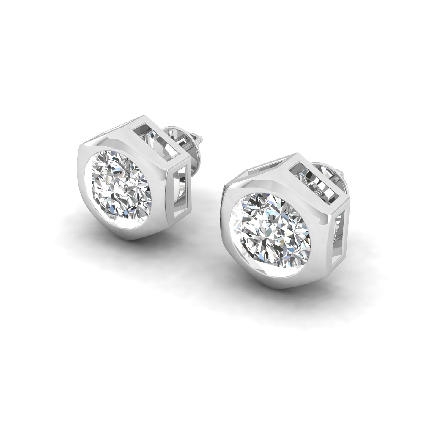 Aura Hex Diamond Studs