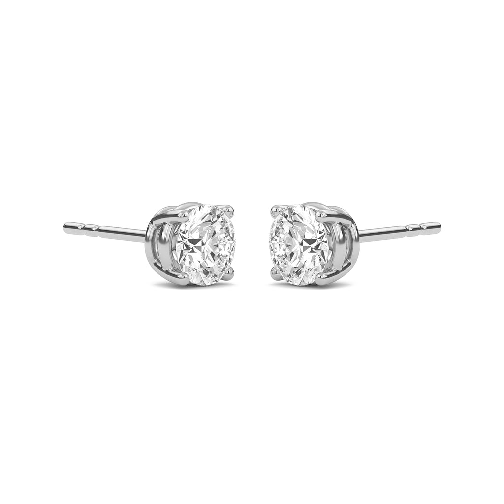 0.5 Carat Round Four Prong Solitaire Earrings