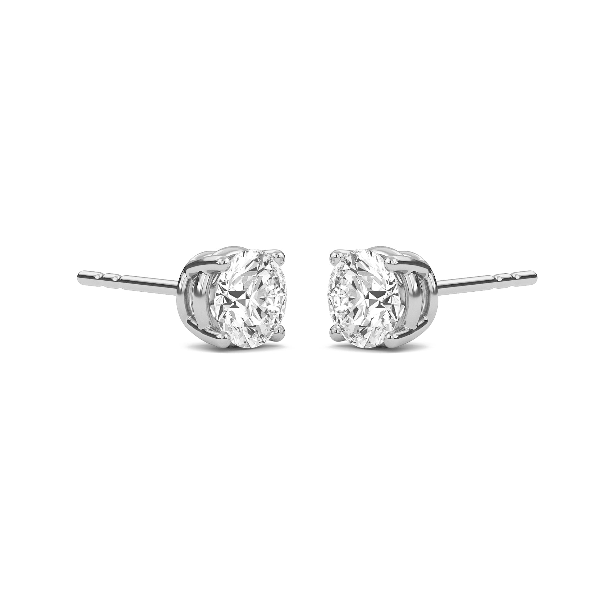 0.5 Carat Round Four Prong Solitaire Earrings
