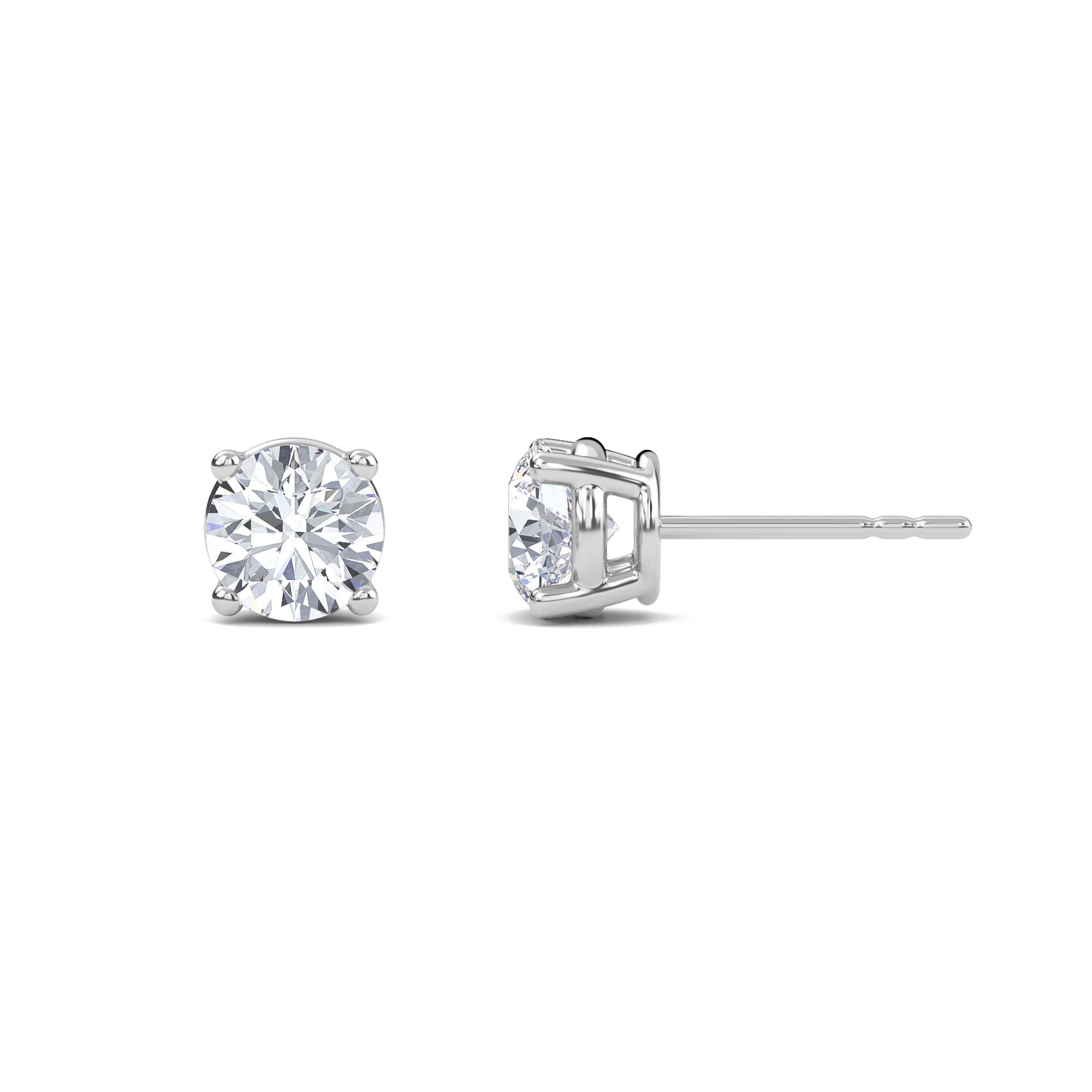0.5 Carat Round Four Prong Solitaire Earrings