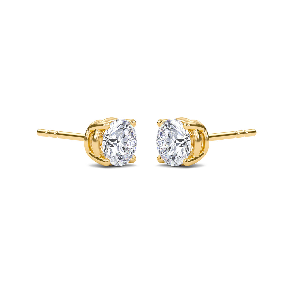 0.5 Carat Round Four Prong Solitaire Earrings