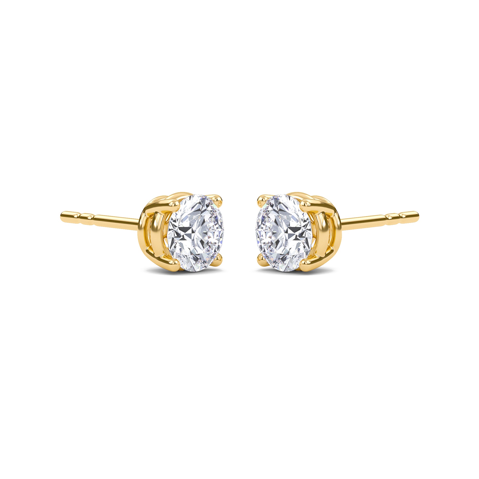 0.5 Carat Round Four Prong Solitaire Earrings