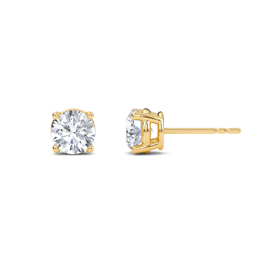 0.5 Carat Round Four Prong Solitaire Earrings