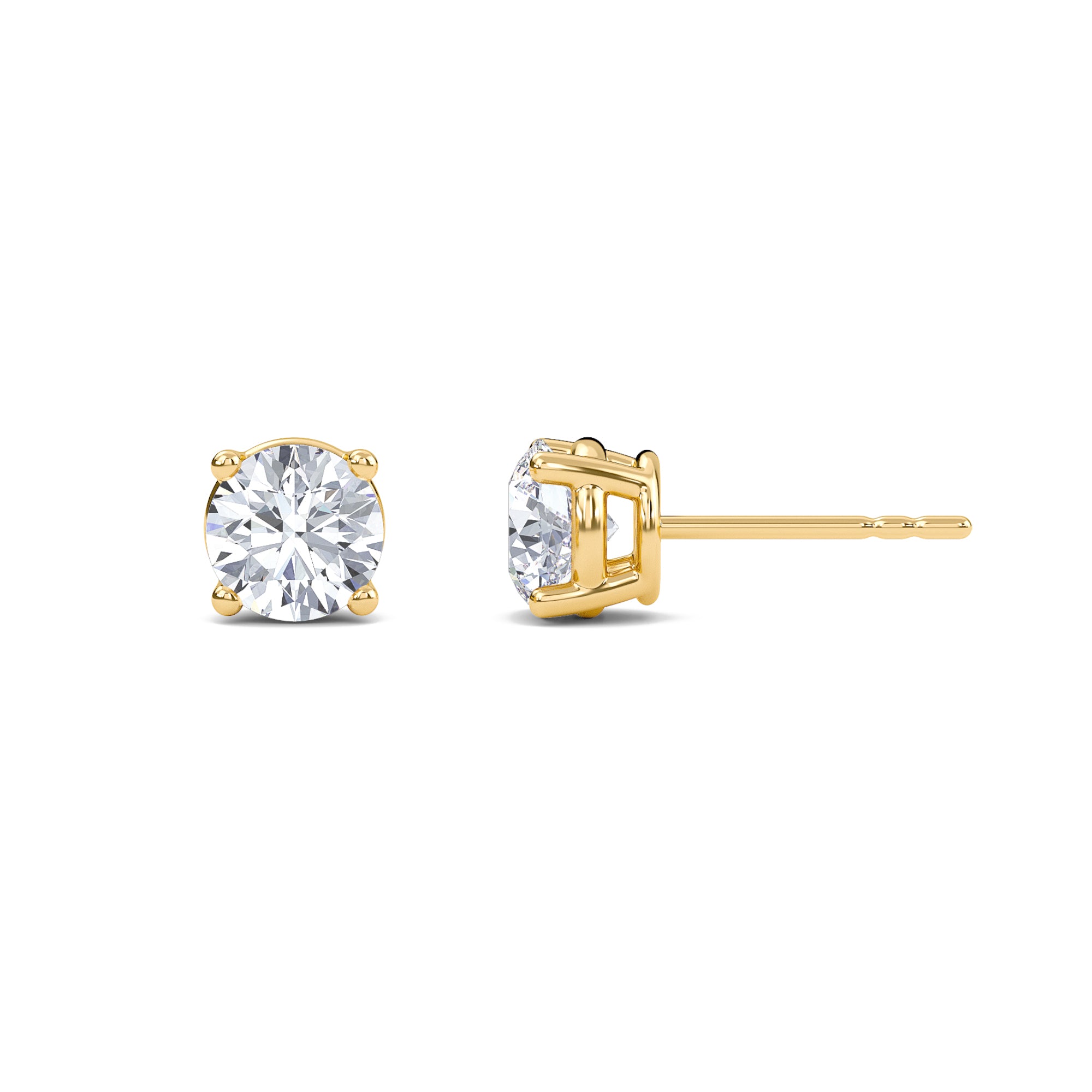 0.5 Carat Round Four Prong Solitaire Earrings