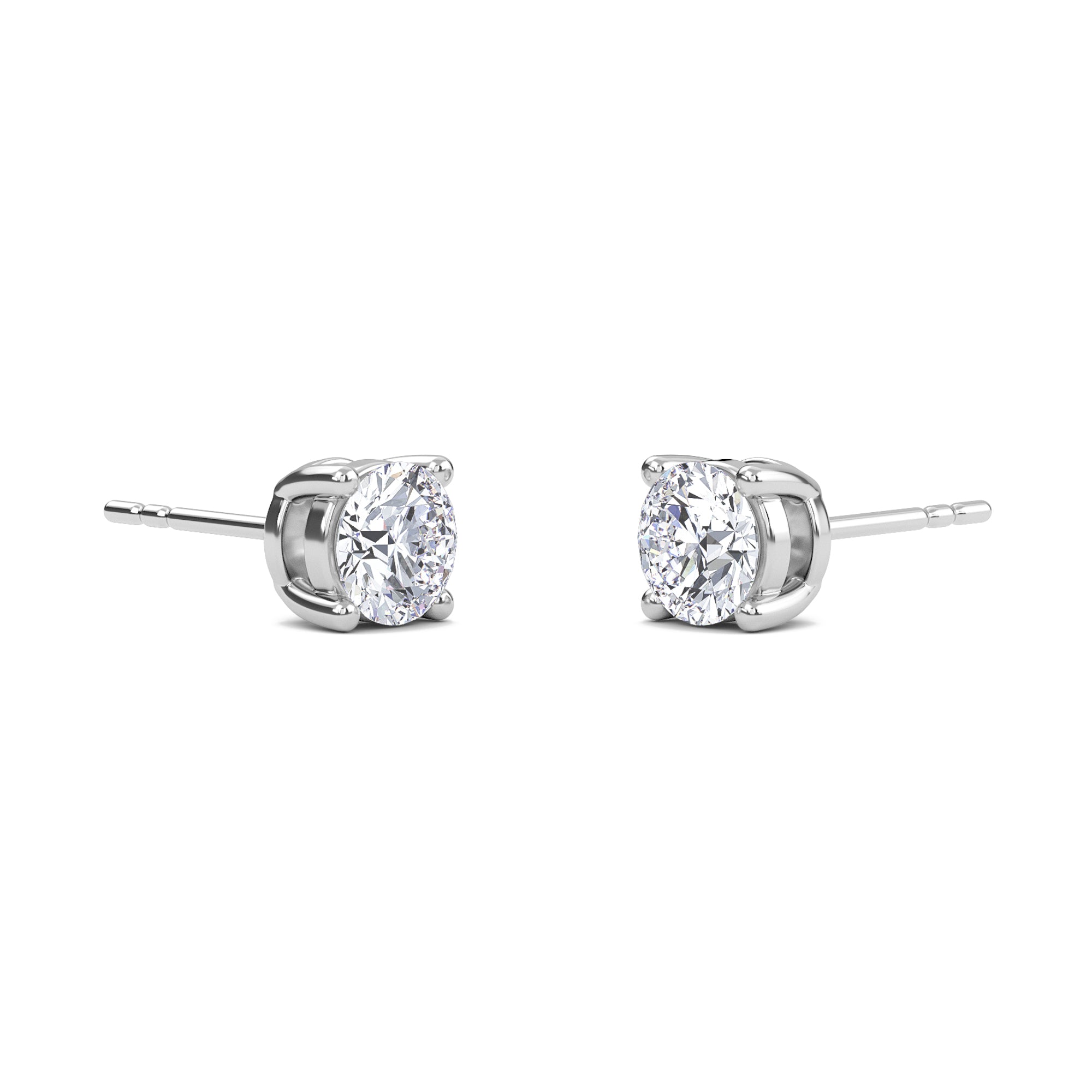 1.5 Carat Round Four Prong Solitaire Earrings