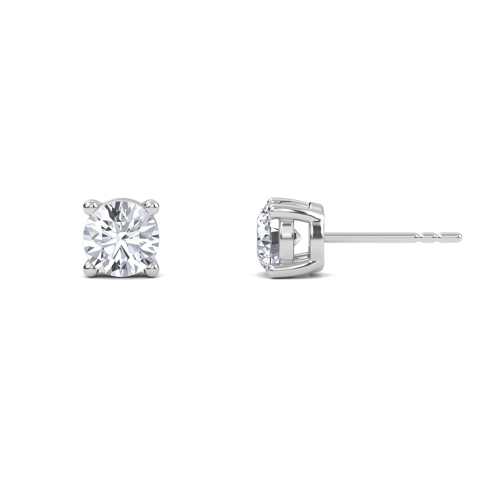 1.5 Carat Round Four Prong Solitaire Earrings