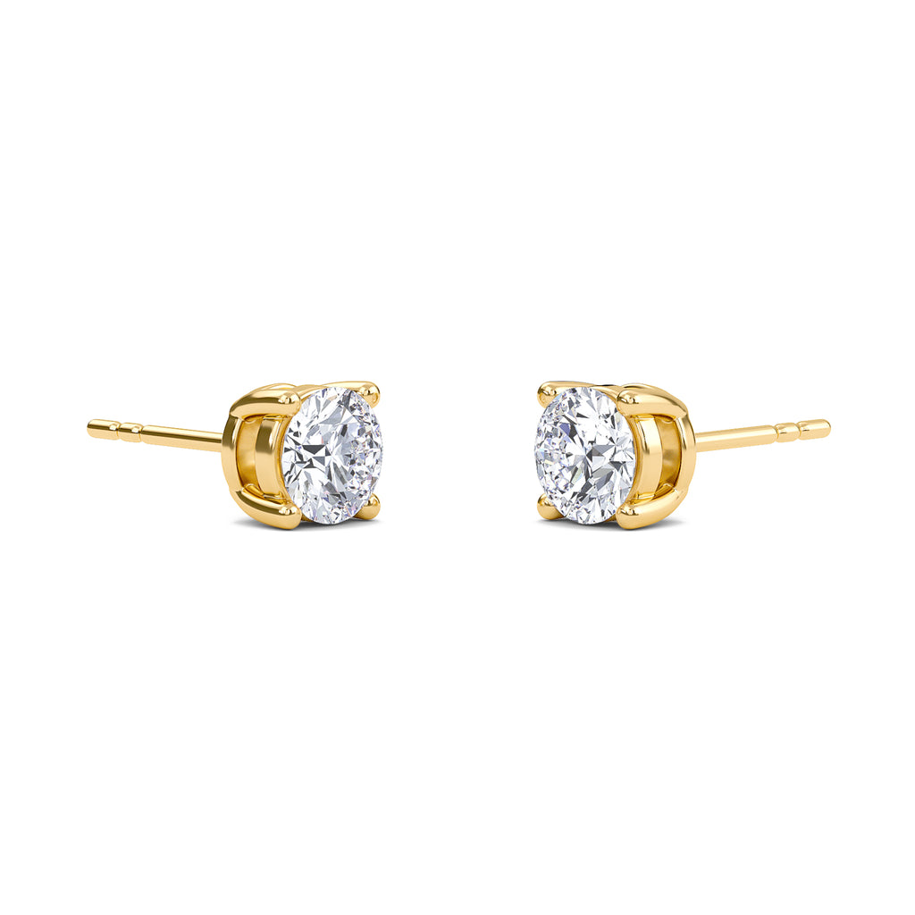 1.5 Carat Round Four Prong Solitaire Earrings