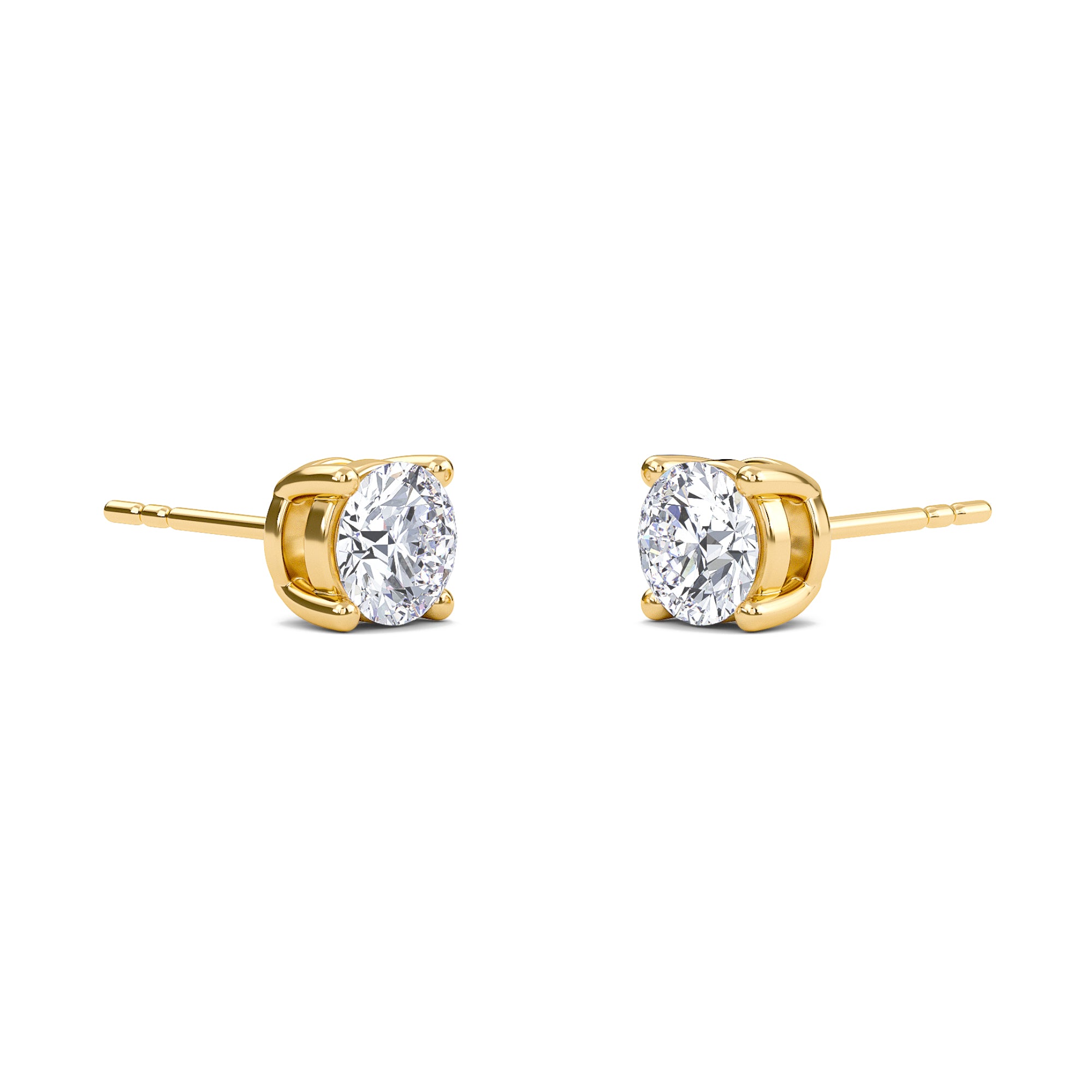 1.5 Carat Round Four Prong Solitaire Earrings