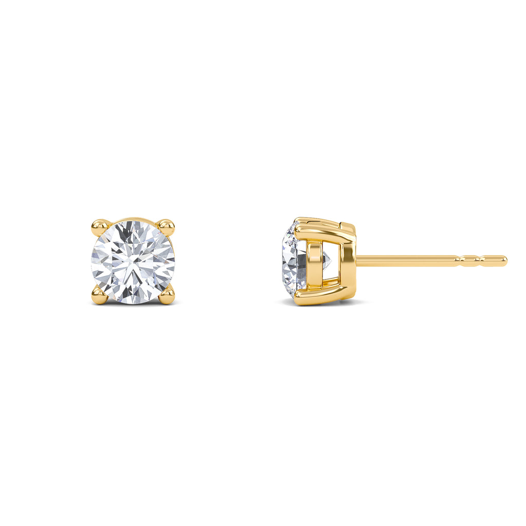 1.5 Carat Round Four Prong Solitaire Earrings
