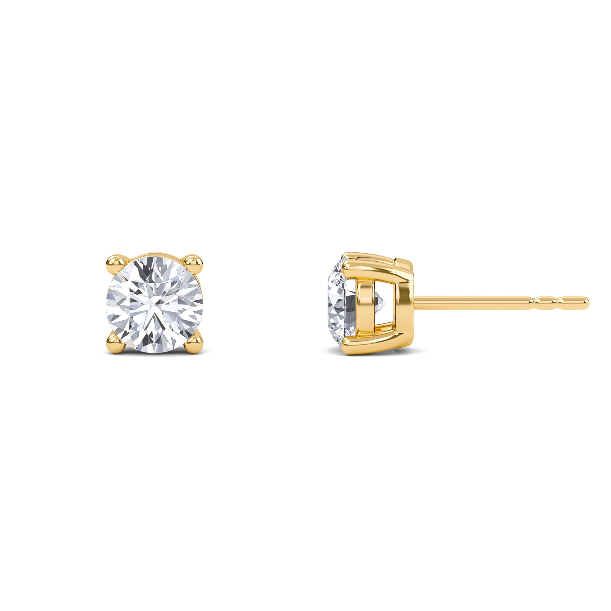 1.5 Carat Round Four Prong Solitaire Earrings