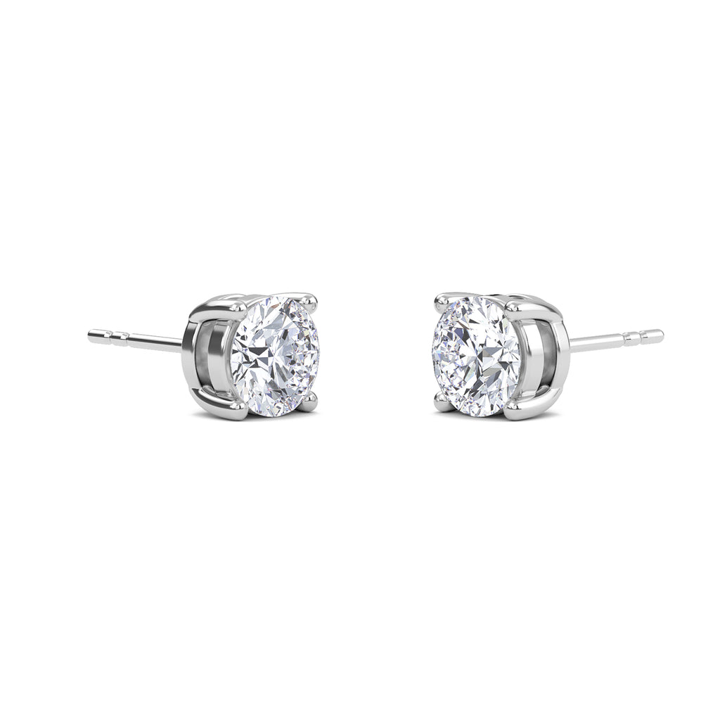 3 Carat Round Four Prong Solitaire Earrings