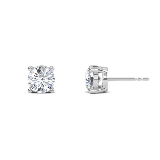 3 Carat Round Four Prong Solitaire Earrings