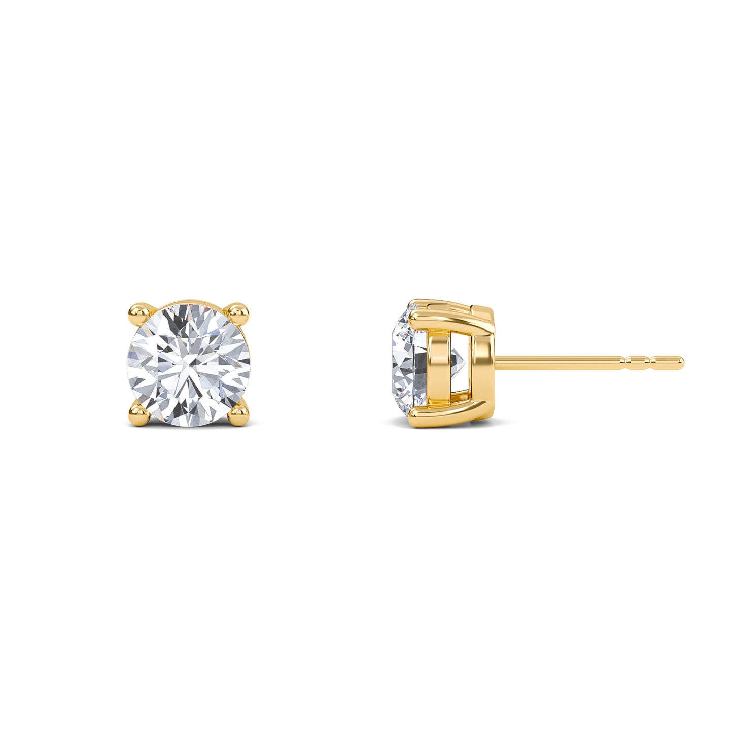 3 Carat Round Four Prong Solitaire Earrings